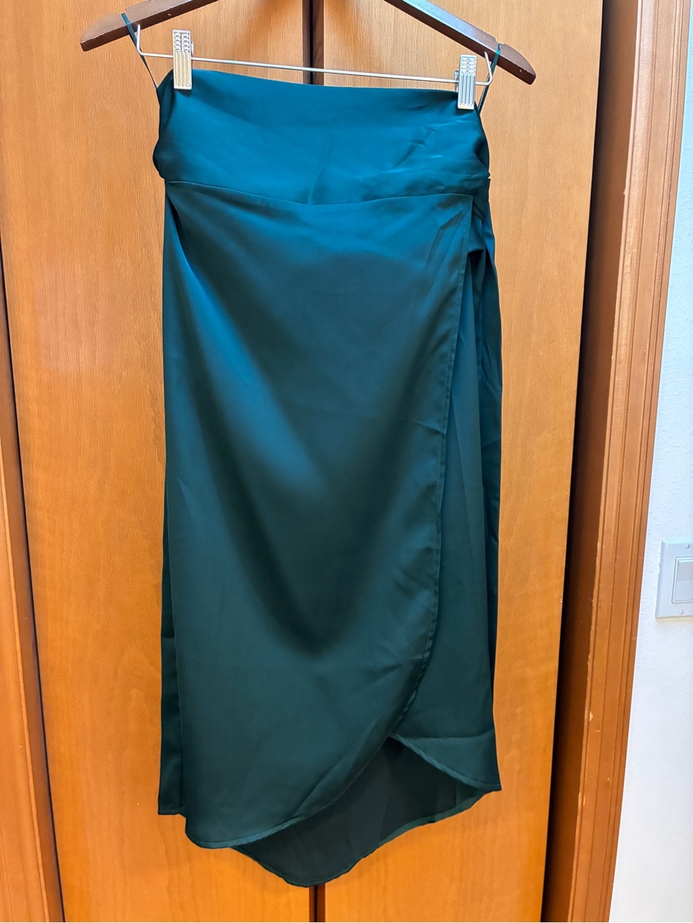 VICI Teal Tulip Wrap Midi Skirt